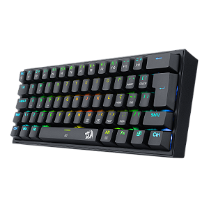 Redragon - Teclado Mecânico Gamer FIZZ Rgb TKL 60% Preto - Switch Vermelho (K617-RGB-B)
