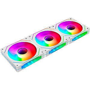 Kit 3x Fans Liketec ENIGMA SNOW ARGB, com Controle Remoto e Controladora, SyncMB 120mm Branco