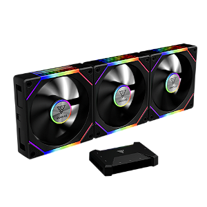 Gamdias - Kit com 3 Fans AEOLUS P2 Reverse c/ Controladora ARGB Preto (P2-1203U)
