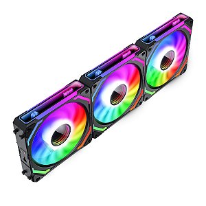 Kit com 3 Fans Argb Redragon Efeito Infinito Espelhado Daisy Chain GC-F012