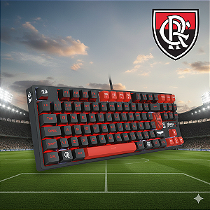 Teclado Gamer Redragon Edição FLAMENGO NATION TKL Mecânico Switch Brown (Marron) - FL576