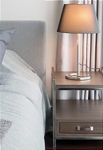 Cabeceira Estofada King 1 Bloco Não é Segredo Linho Cinza Vazado 195x60