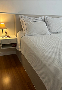 Cabeceira Estofada King 1 Bloco Não é Segredo Linho Cru 195x60