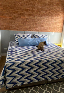 Cabeceira Estofada Casal 6 Blocos Não é Segredo Linho Cinza Clarinho 140x60