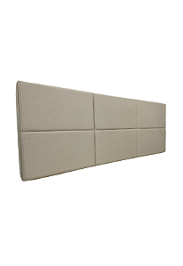 Cabeceira Estofada Casal 6 Blocos Não é Segredo Linho Cru Mesclado 140x60