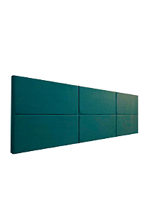 Cabeceira Estofada Casal 6 Blocos Não é Segredo Suede Liso Verde 140x60