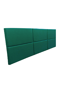 Cabeceira Estofada Queen 6 Blocos Não é Segredo Courvin Verde 160x60