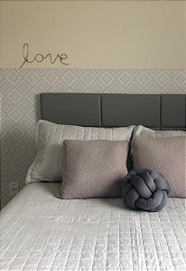 Cabeceira Estofada Casal 6 Blocos Não é Segredo Courvin Cinza 140x60