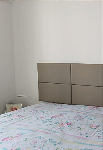 Cabeceira Estofada Casal 6 Blocos Não é Segredo Courvin Marrom Claro 140x60