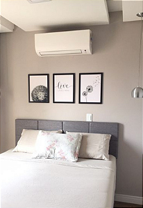 Cabeceira Estofada Queen 8 Blocos Não é Segredo Linho Cinza 160x60