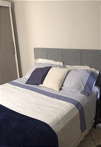 Cabeceira Estofada King 8 Blocos Não é Segredo Cinza Claro 195x60