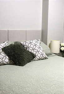 Cabeceira Estofada King 8 Blocos Não é Segredo Linho Cru 195x60