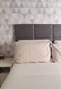 Cabeceira Estofada Queen 8 Blocos Não é Segredo Veludo Austin Cinza 160x60