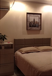 Cabeceira Estofada King 8 Blocos Não é Segredo Veludo Marrom Claro 195x60