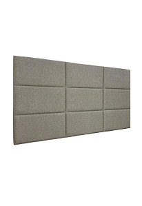 Cabeceira Estofada King 9 Blocos Não é Segredo Linho Palha 195x90