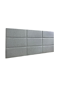 Cabeceira Estofada Queen 9 Blocos Não é Segredo Suede Animale Cinza 160x90