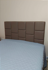 Cabeceira Estofada Queen 13 Blocos Não é Segredo Facto Marrom Escuro 160x60