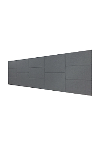 Cabeceira Estofada Casal 13 Blocos Não é Segredo Facto Cinza Escuro 140x60