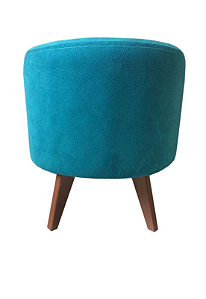 Puff Pé Palito Redondo Não é Segredo Suede Animale Turquesa 40x45