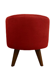 Puff Pé Palito Redondo Não é Segredo Veludo Vermelho 40x45