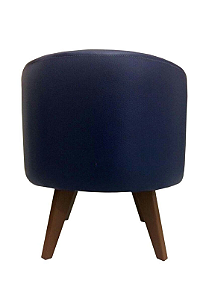 Puff Pé Palito Redondo Não é Segredo Courvin Azul Marinho 40x45