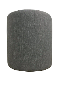 Puff Redondo Não é Segredo Linho Cinza Vazado Pé Fixo 40x45 NSPR03L-F