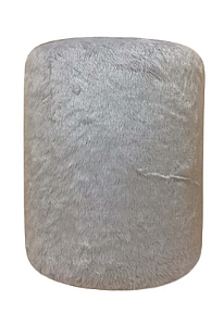 Puff Redondo Não é Segredo Astracan Pelúcia Cinza Pé Fixo 40x45 NSPR05TA-F