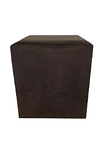 Puff Quadrado Não é Segredo Suede Animale Marrom Escuro Pé Fixo 40x45 NSPQ05TSA-F