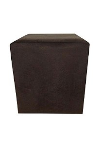 Puff Quadrado Não é Segredo Suede Liso Marrom Escuro Pé Fixo 40x45 NSPQ09TSL-F