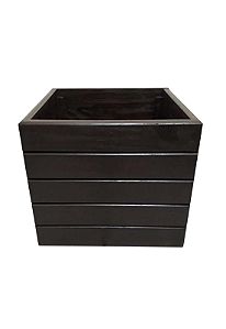 Vaso Madeira Rústico Não é Segredo Preto 40x36