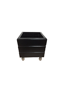 Vaso Madeira Rústico Não é Segredo Preto Rodinha 25x26