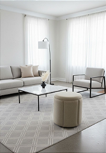 Puff Redondo Baú Não é Segredo Debrum Linho Bege 40x45 NS0608