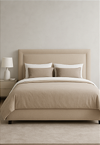 Cabeceira Estofada King Debrum Não é Segredo Linho Cru 195x120