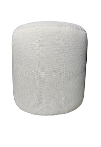 Puff Redondo Não é Segredo Linho Cru Pé Fixo 40x45 NSPR10L-F