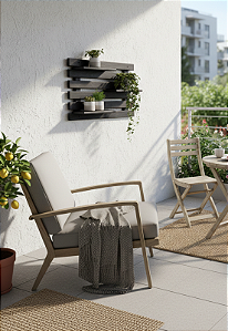 Floreira Madeira Rústica Não é Segredo Preto 60x54