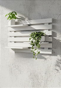 Floreira Madeira Rústica Não é Segredo Branco 60x54