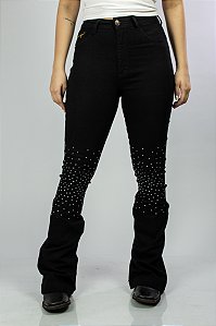 Calça Jeans Preta Black Strass Ref. TR06