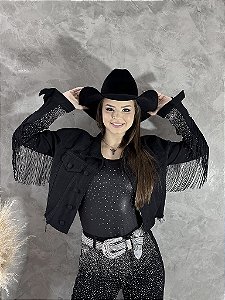 Jaqueta Black Franjas Texas Ranch