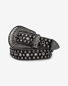 Cinto Plus Size Glitter Preto c/ Pedras