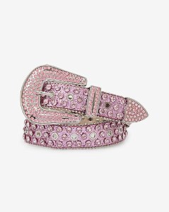 Cinto Plus Size Glitter Pink c/ Pedras Pink