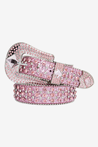 Cinto Country Glitter Pink c/ Pedras Pink