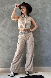 Conjunto de Couro Sintético Marrom Claro Texas Ranch Ref. TR11