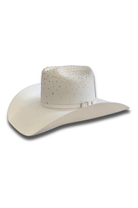 Chapéu Branco com Brilhos Pratas Texas Ranch Ref. TR17