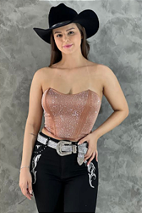 Cropped Moda Country Marrom Claro All Shine Ref. TR.66
