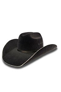 Chapéu Preto com Brilhos Pratas na Aba Texas Ranch Ref. TR19