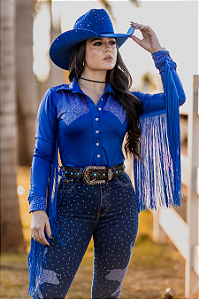 Body Camisa Blue Franjas Cowgirl Texas Ranch Ref. TR166