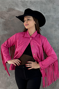 Jaqueta Suede Pink Franjas Basic Texas Ranch Jeans Ref. TR33
