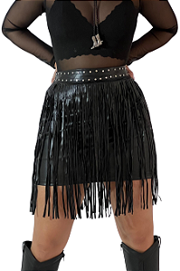 Shorts Saia Preta Franjas Miss Texas Ranch Ref. TR09