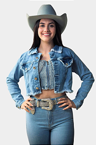 Jaqueta Jeans Delavê Bordada Original Texas Ranch Ref. TR50
