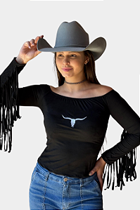 Blusa Feminina Bordada Longhorn Texas Ranch Ref. TR30